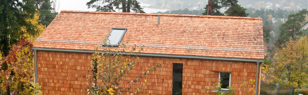 Wooden shingle roof and façade